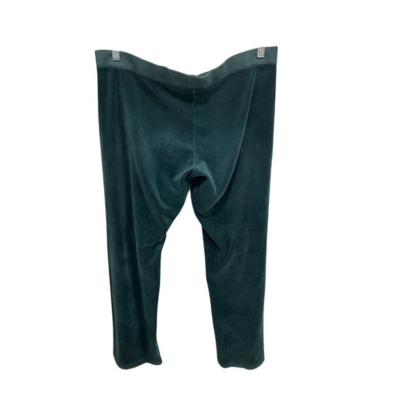 Juicy Couture Velour Straight Leg Lounge Pants Teal Sz XL Drawstring Relaxed - Picture 2 of 9